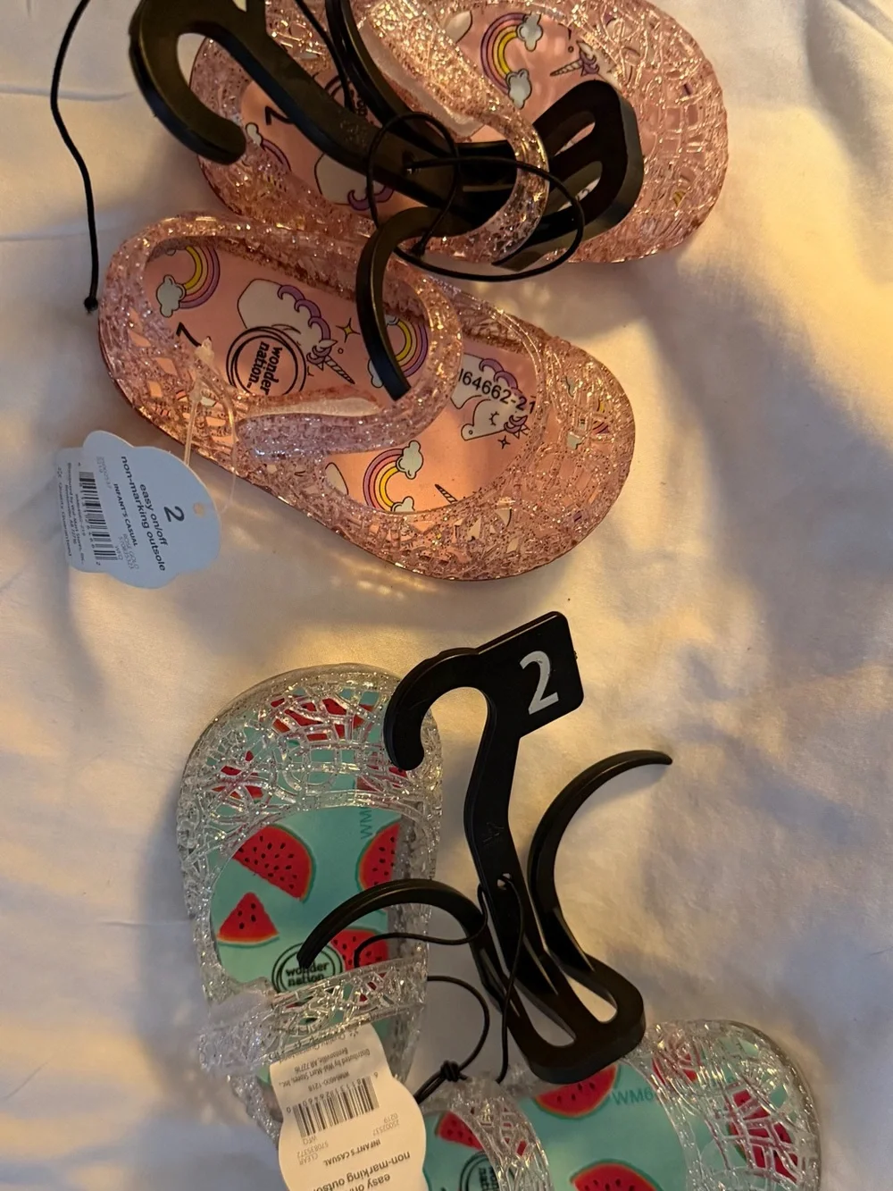 Kids Jelly Sandals with Rainbow & Watermelon Prints